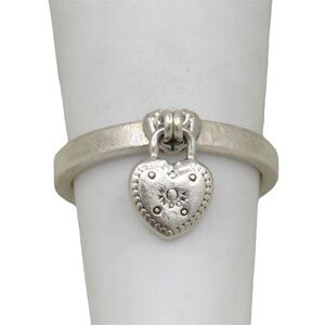 Pandora sterling silver lock heart charm ring - GM261